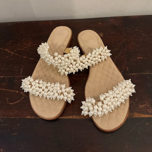 Alexandre Birman Shoes - Alexandre Birman Cream Pearl Sandals